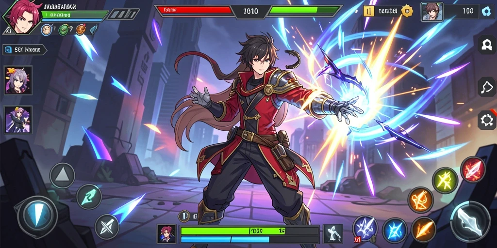 Screenshot menunjukkan karakter utama dengan latar belakang yang indah.